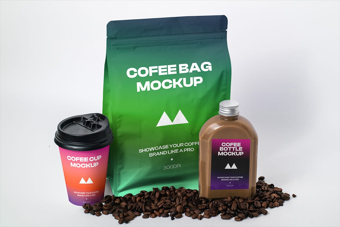 Coffee Set Display Presentation Mockup