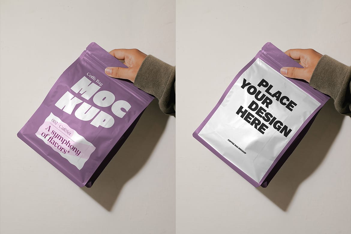 Coffee Bag & Paper Cup Mockup