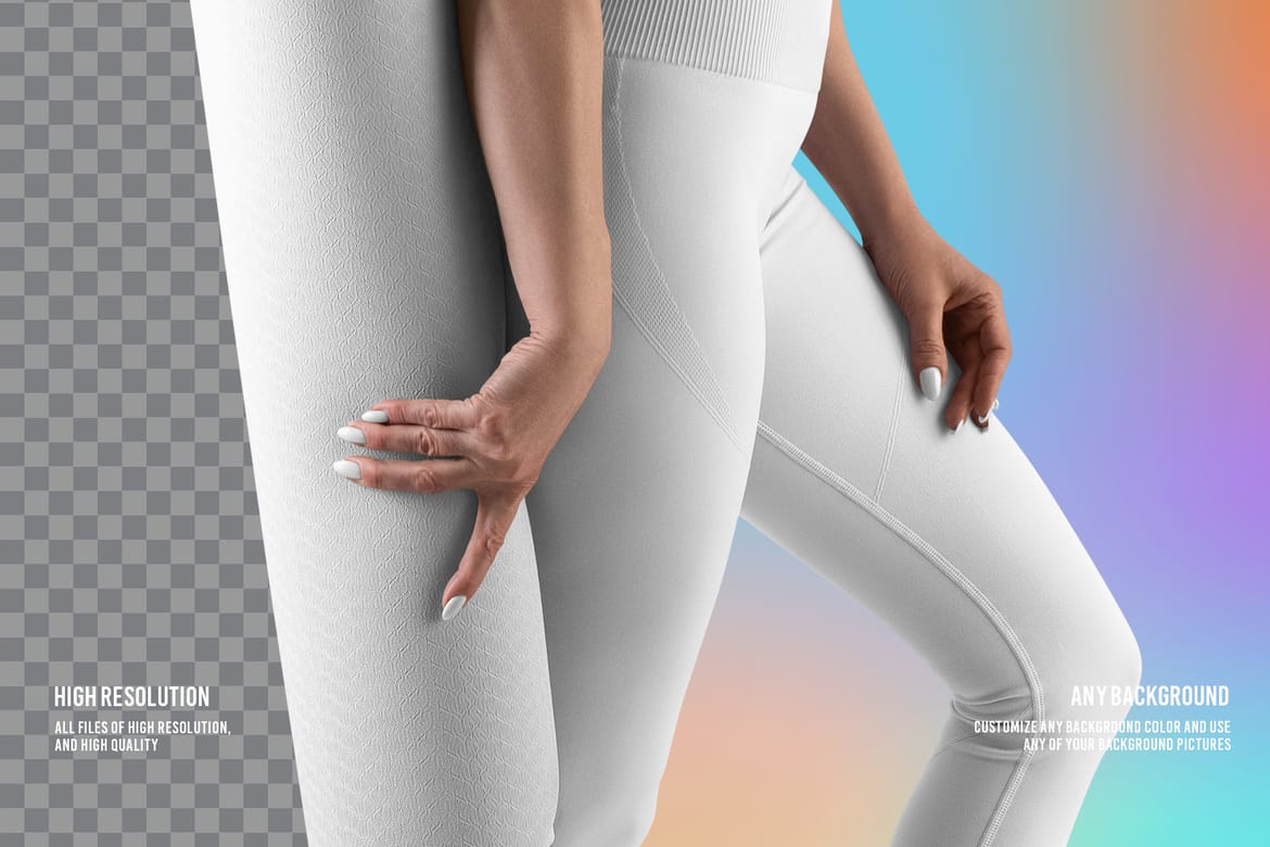  6 Mockups Leggings, Top and Mat for Yoga and Pilates. vol.01