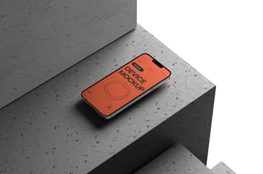 Smartphone Display Concrete Surface Mockup
