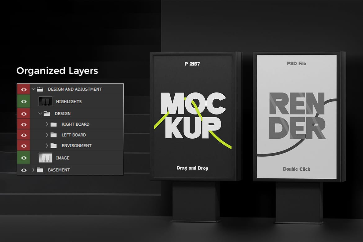 Kiosk Poster Billboard Mockup