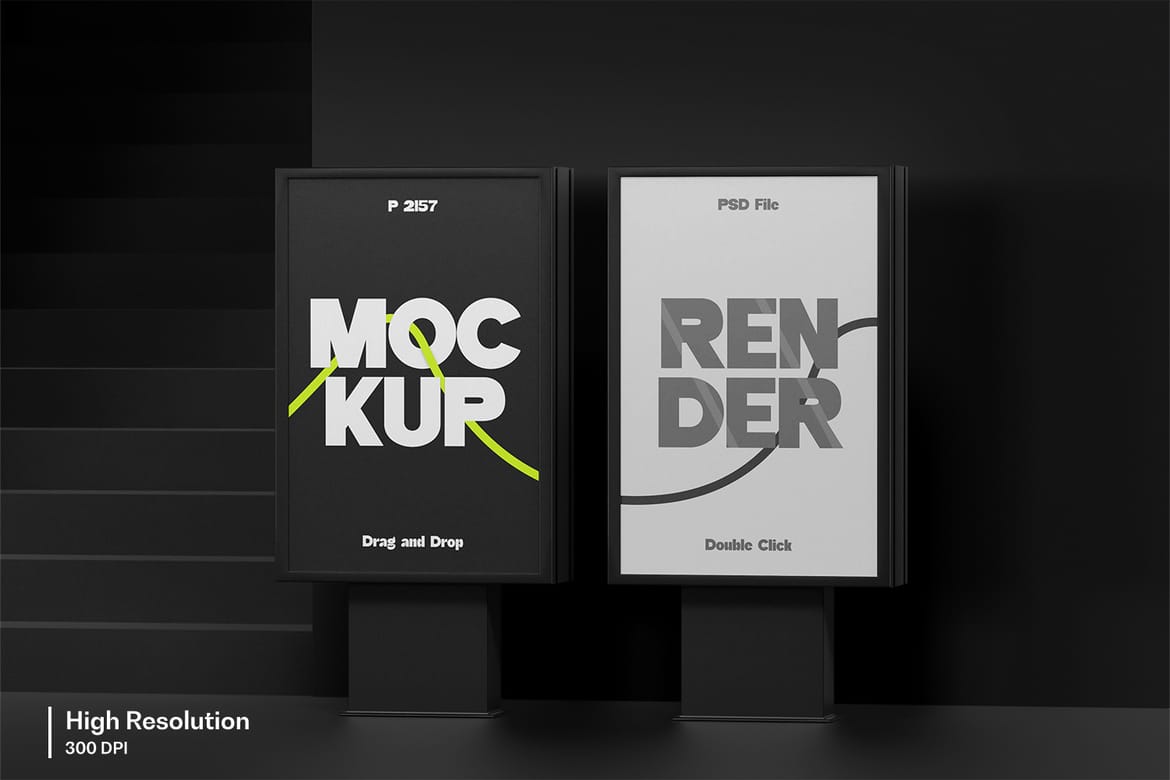 Kiosk Poster Billboard Mockup