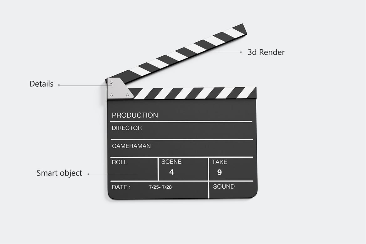 Movie Clapper Board PSD Mockup