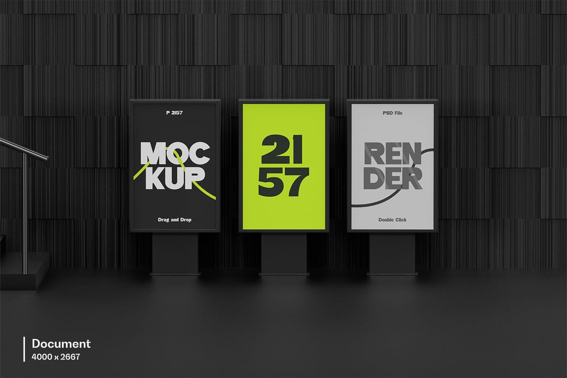 Kiosk Poster Billboard Mockup