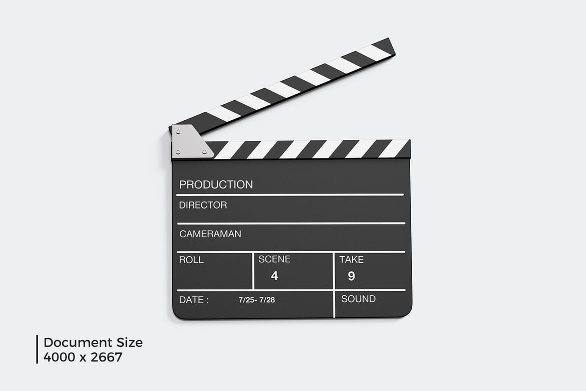 Movie Clapper Board PSD Mockup