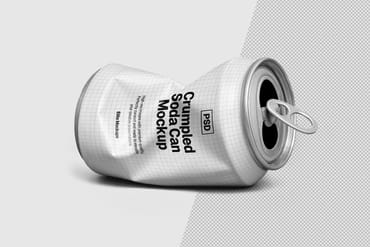 Crumpled Soda Can Mockup – PSD Template