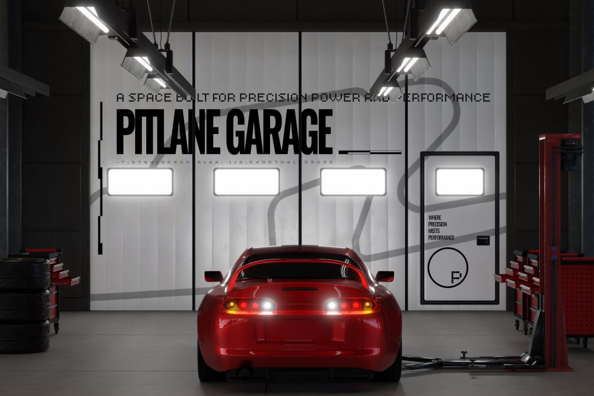 Automotive Car Garage Branding Mockup