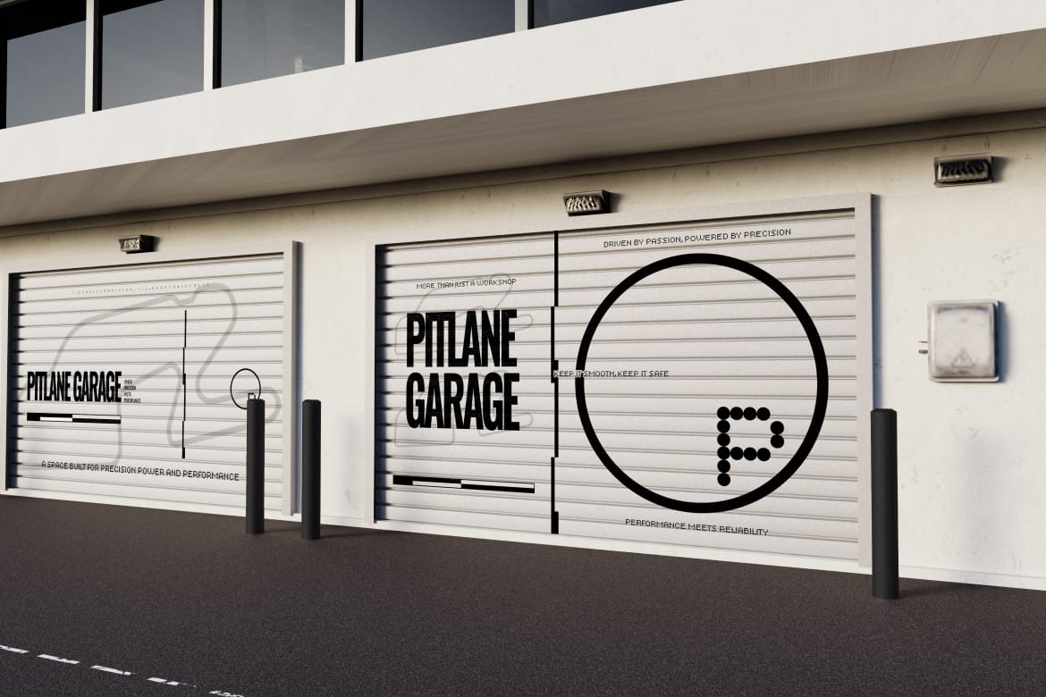 Automotive Car Garage Branding Mockup