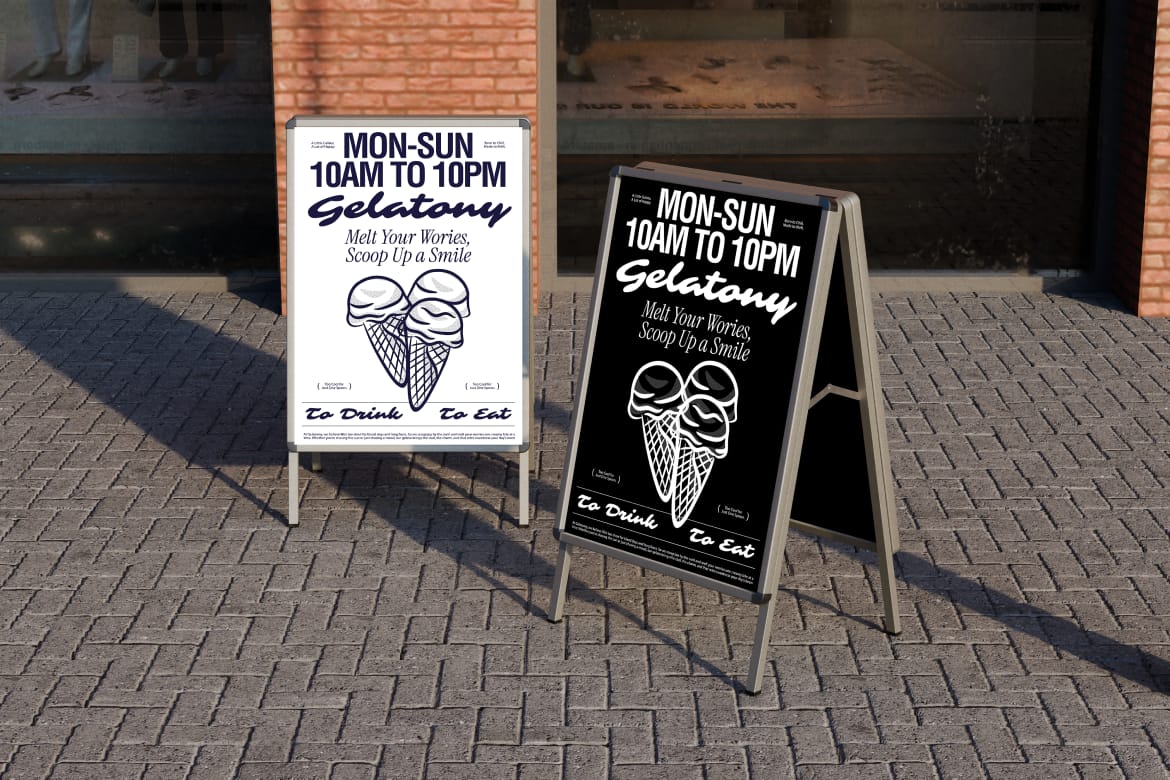 Gelato Ice Cream Packaging Mockup