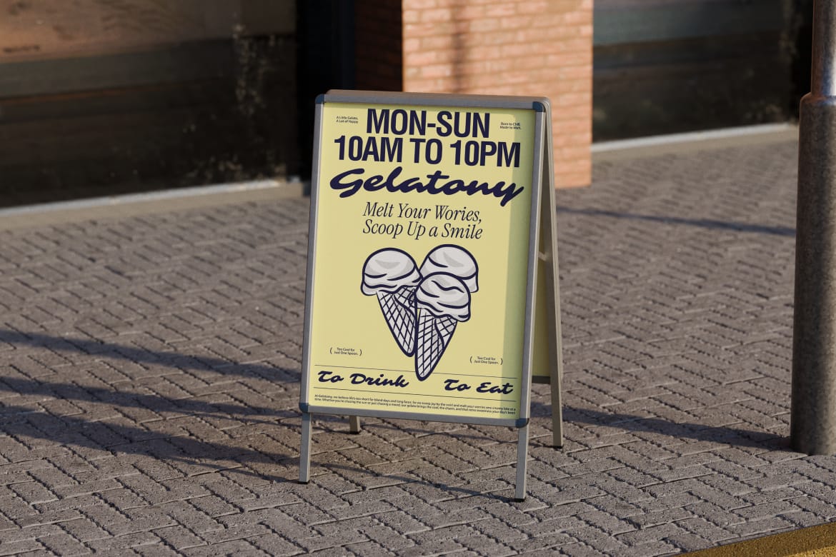 Gelato Ice Cream Packaging Mockup