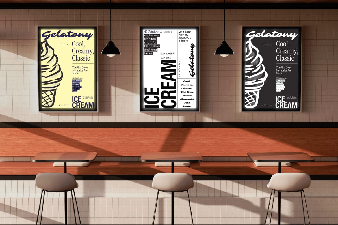 Gelato Ice Cream Packaging Mockup