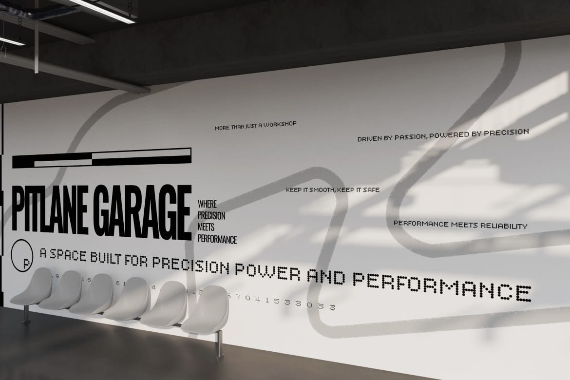 Automotive Car Garage Branding Mockup