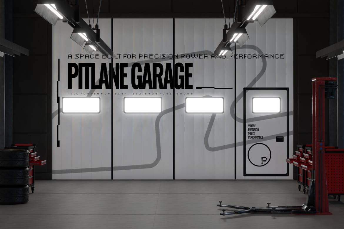 Automotive Car Garage Branding Mockup