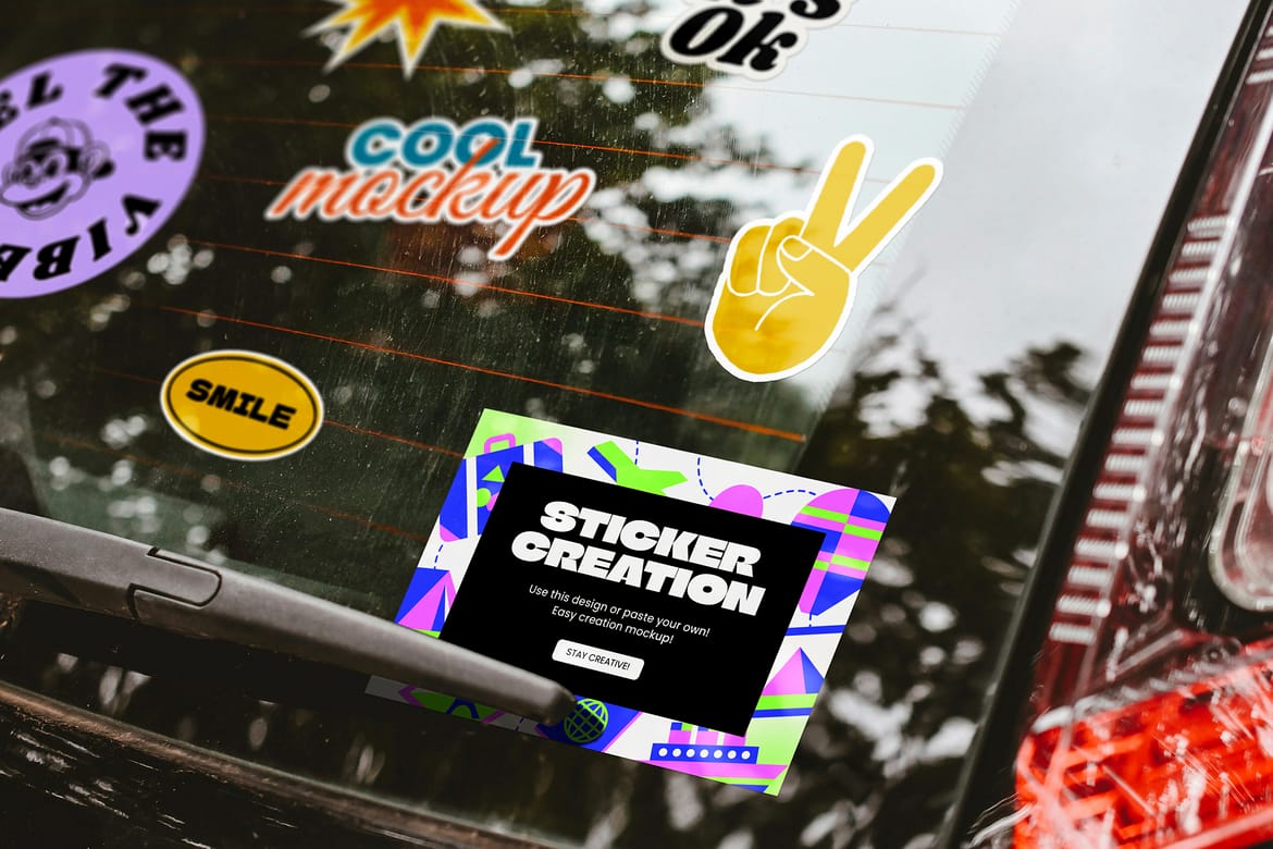 Car Stickers Creation Mockups