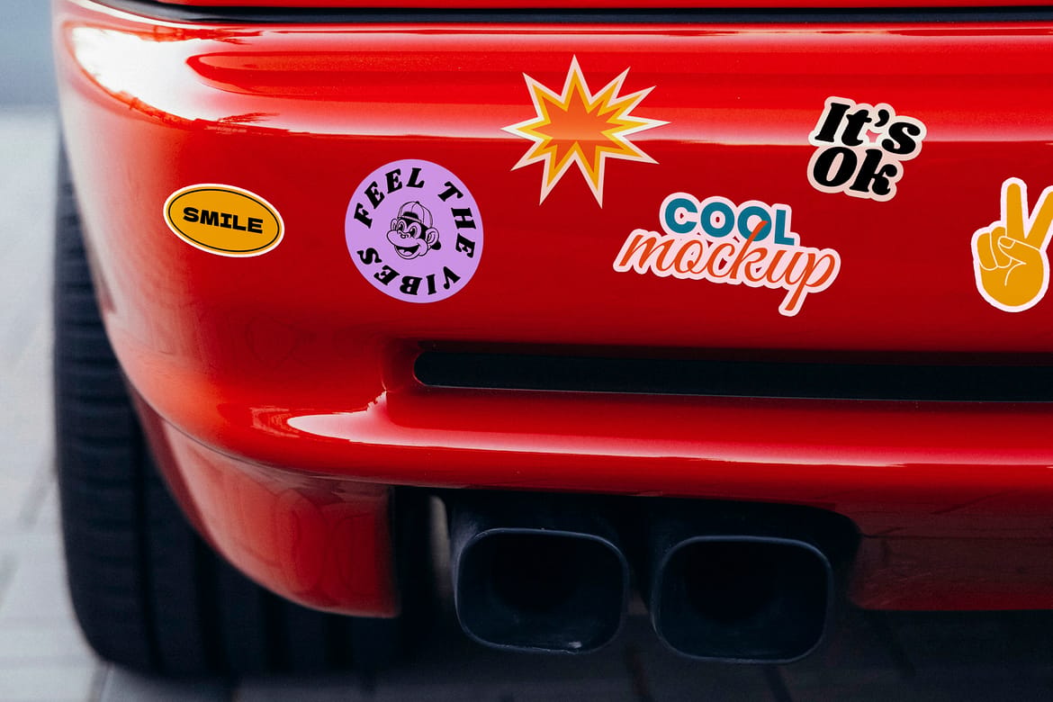Car Stickers Creation Mockups