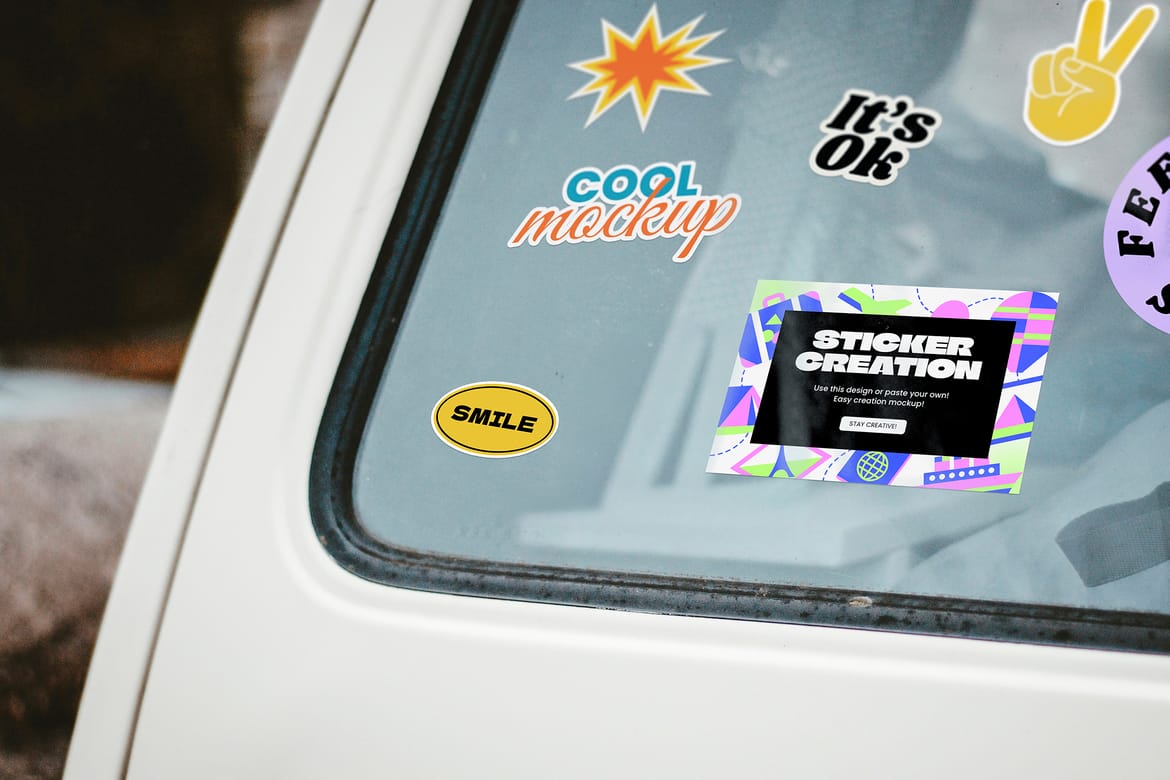 Car Stickers Creation Mockups