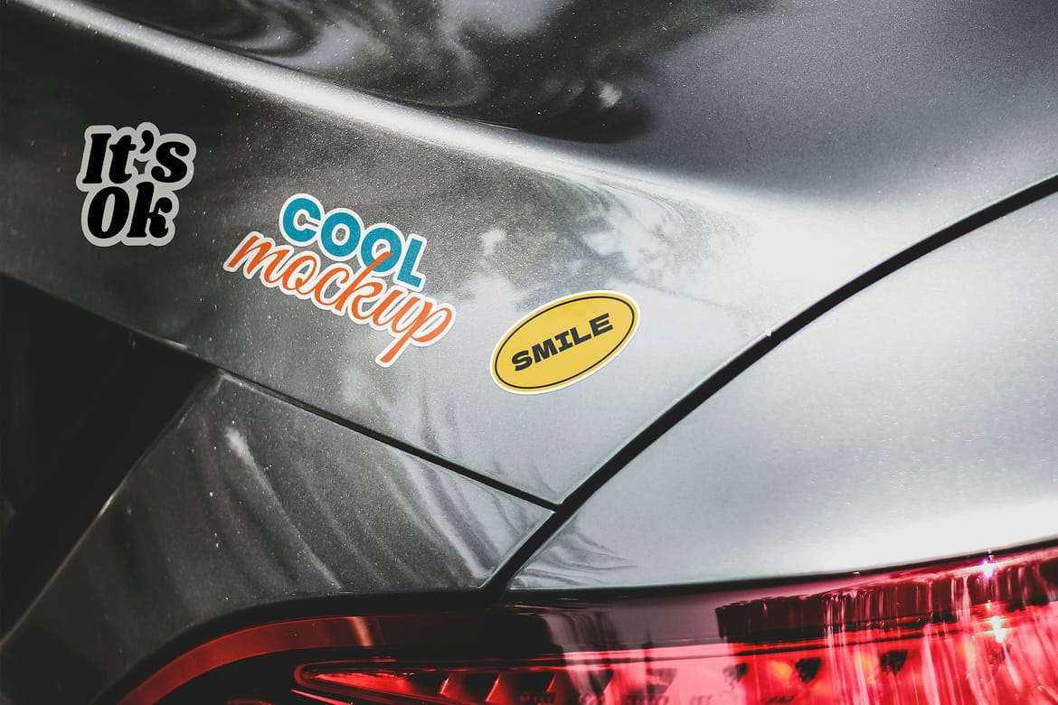 Car Stickers Creation Mockups