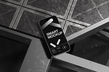Smartphone Mockup on Industrial Grid