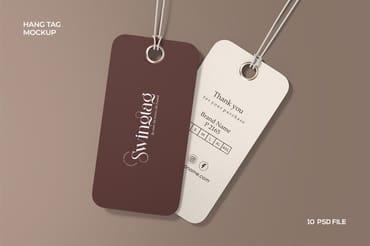 Clothing Hanging Tag Label Mockup