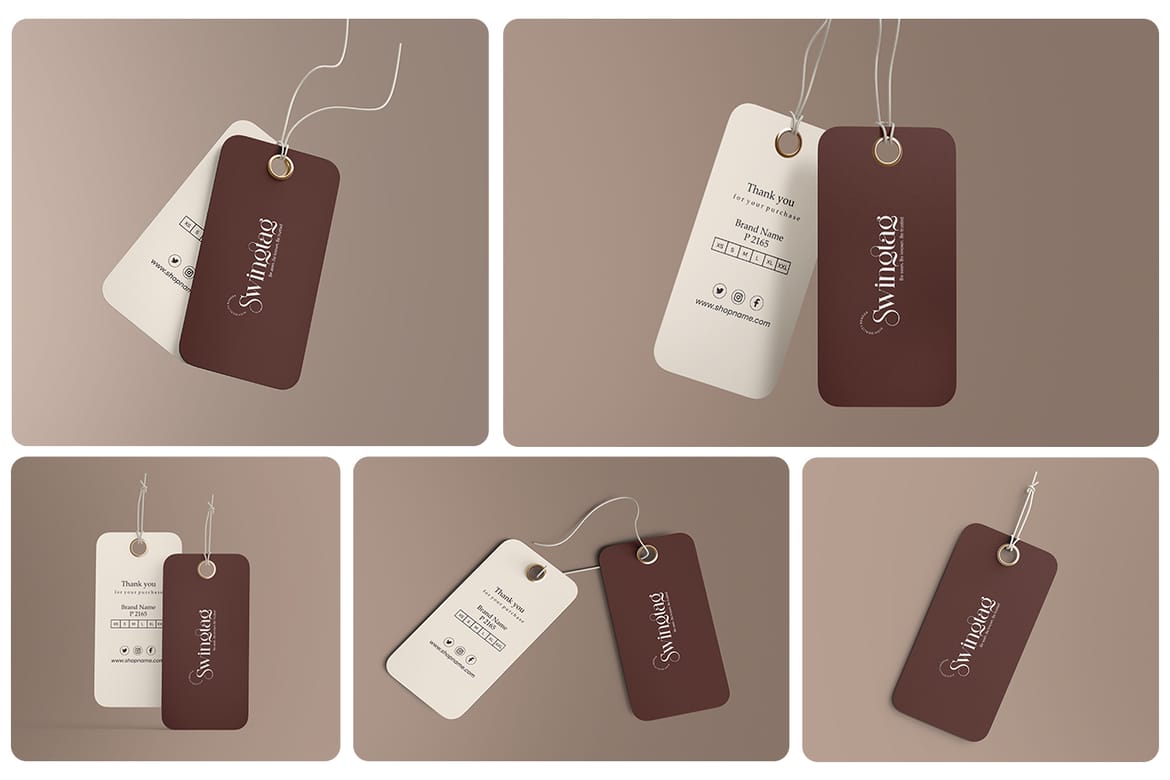 Clothing Hanging Tag Label Mockup