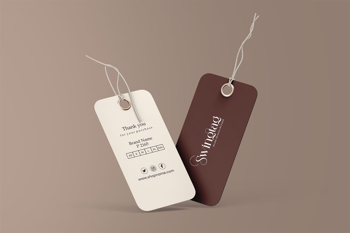 Clothing Hanging Tag Label Mockup