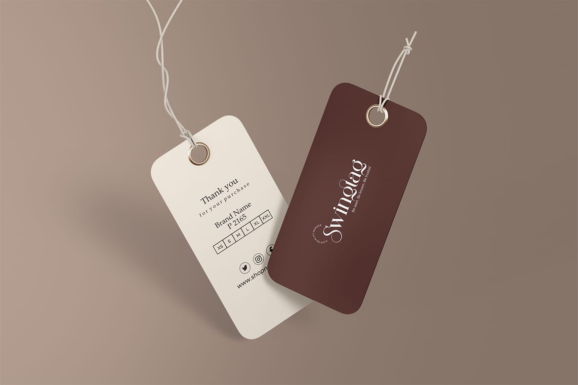 Clothing Hanging Tag Label Mockup