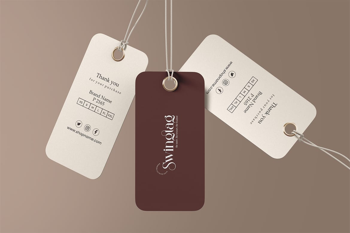 Clothing Hanging Tag Label Mockup