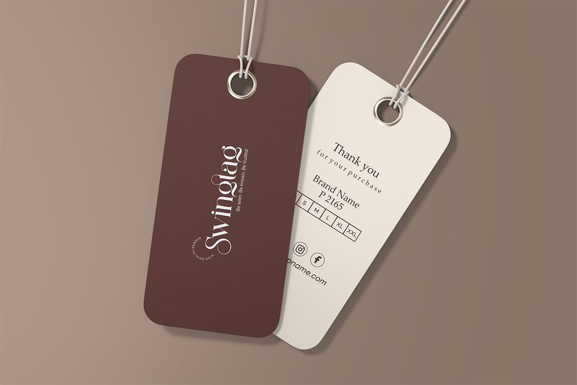 Clothing Hanging Tag Label Mockup