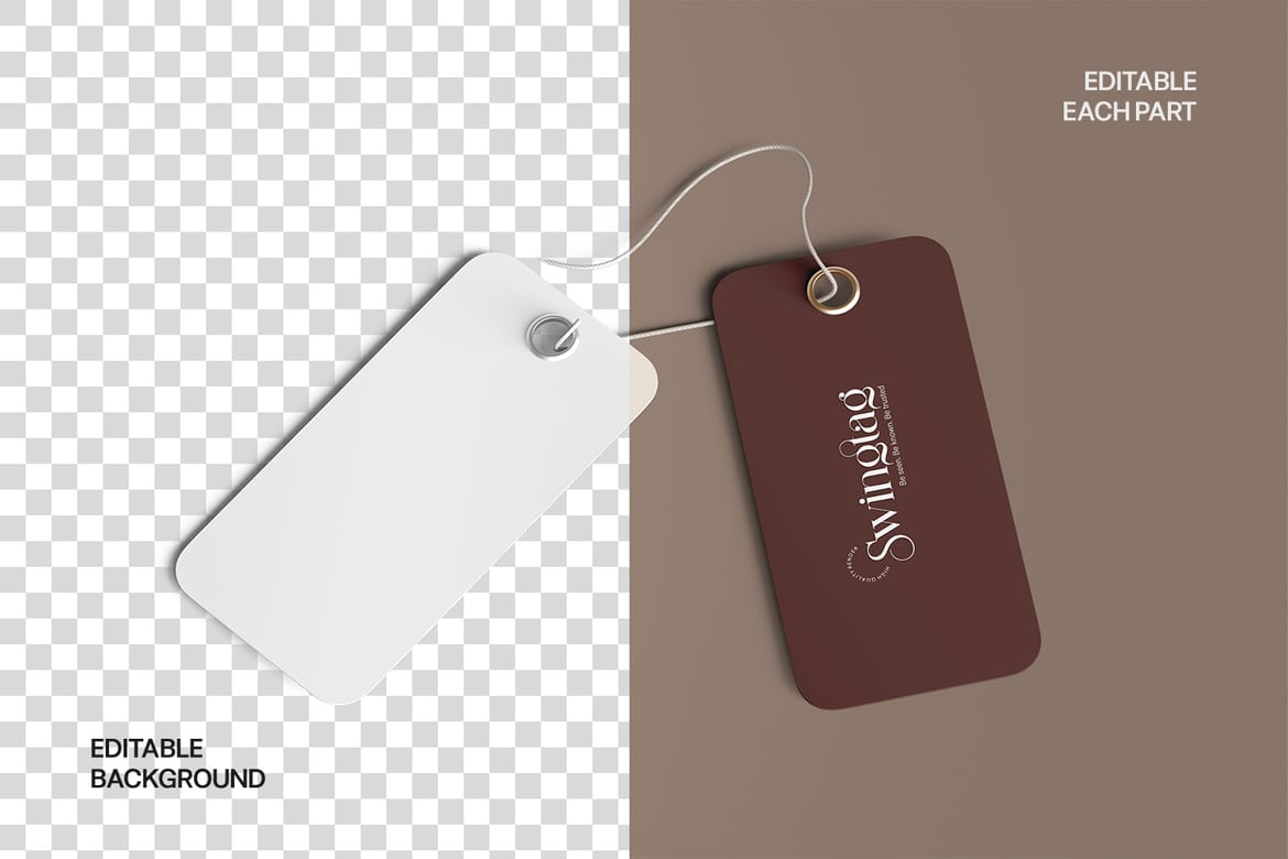 Clothing Hanging Tag Label Mockup