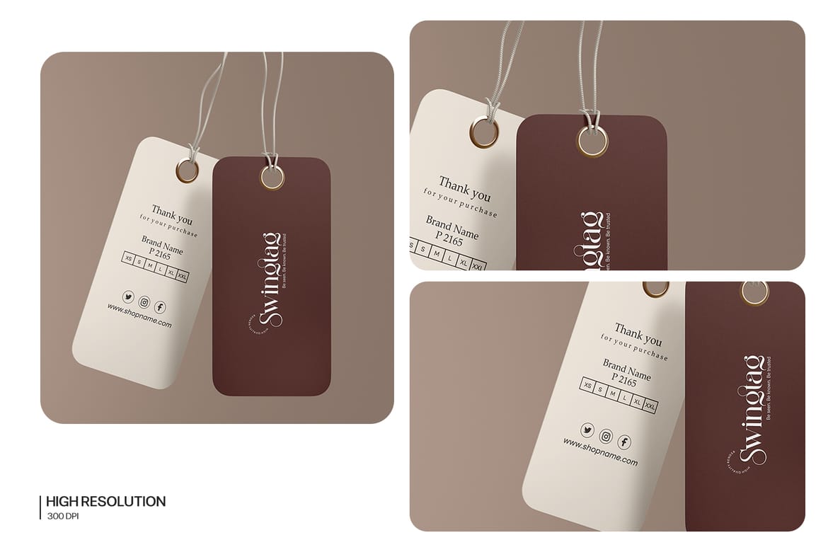 Clothing Hanging Tag Label Mockup