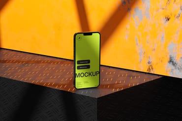 Smartphone Mockup on Industrial Background