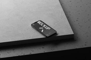 Horizontal Smartphone Mockup on Concrete