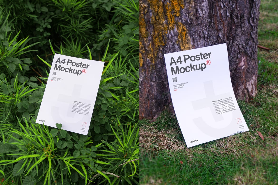 Realistic Outdoor Poster Mockup Bundle