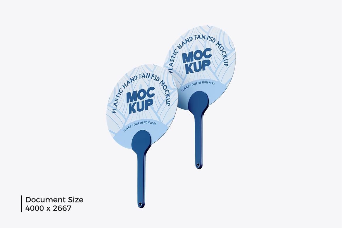 Round Plastic Hand Fan Mockup