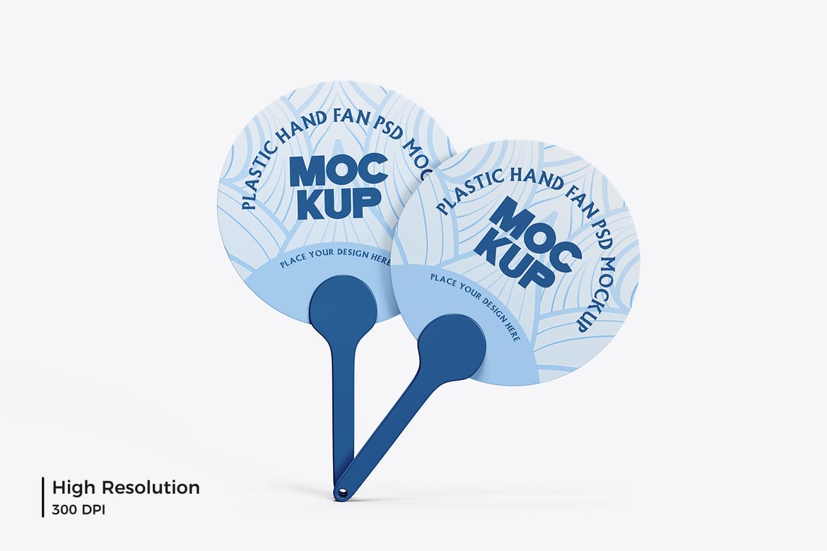Round Plastic Hand Fan Mockup