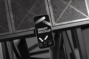 Smartphone Mockup with Metal Grid