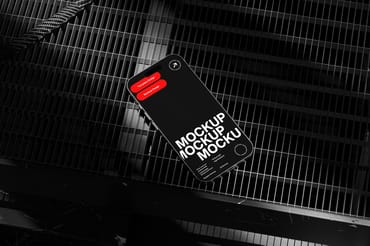 Smartphone Mockup on Metal Grid
