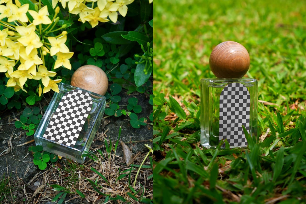 7 Outdoor Perfume Bottle Mockup Bundle