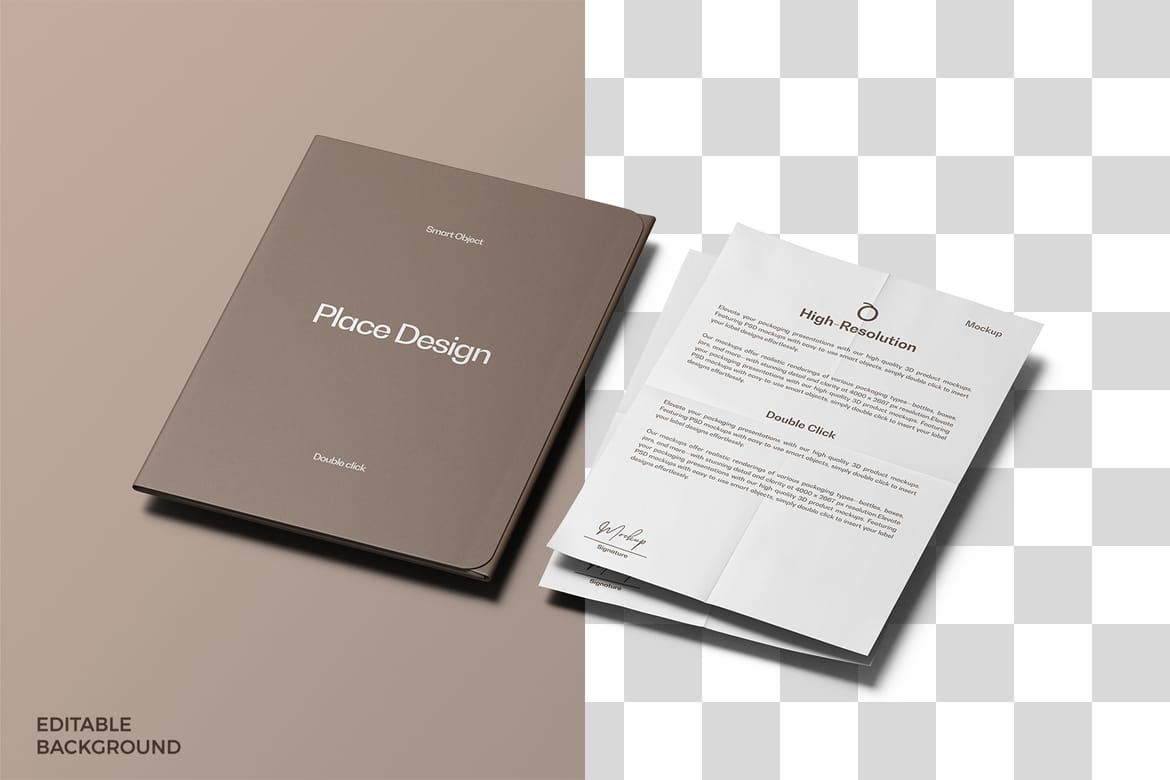 A4 Presentation Folder with Letterhead Mockup