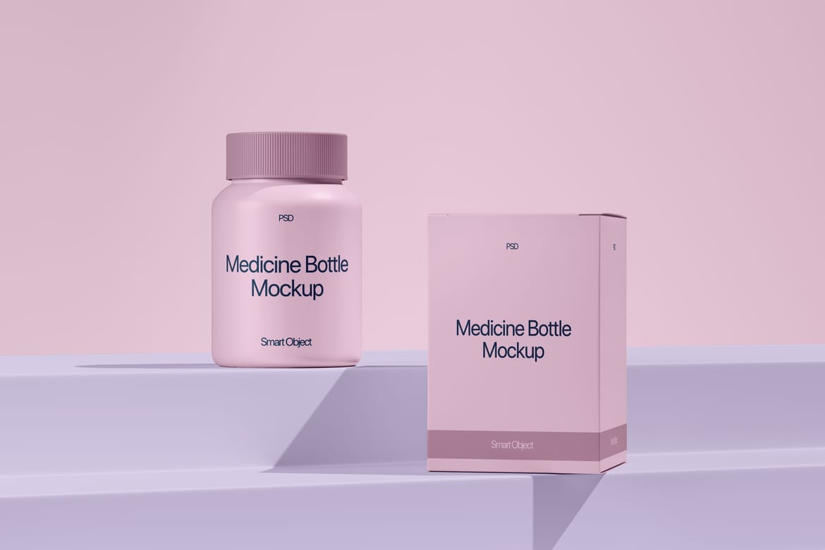 Medicine Supplement Pill Bottle Mockup