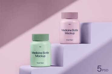 Medicine Supplement Pill Bottle Mockup