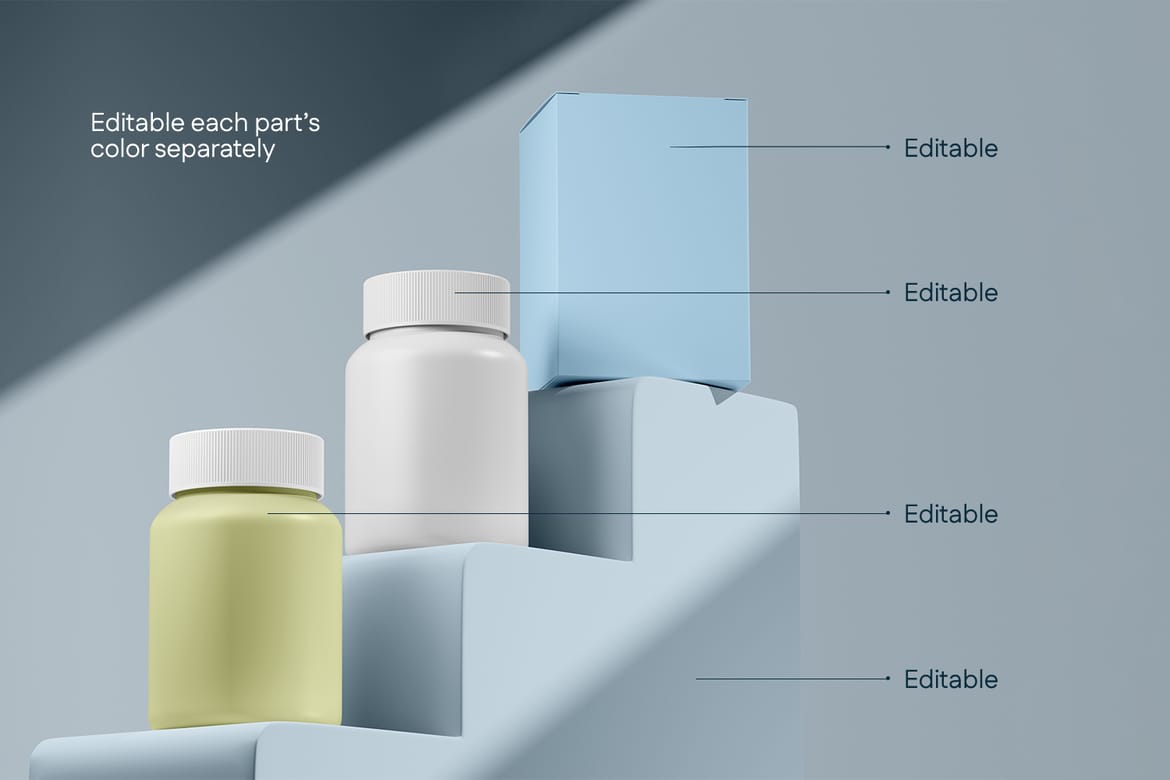 Medicine Supplement Pill Bottle Mockup