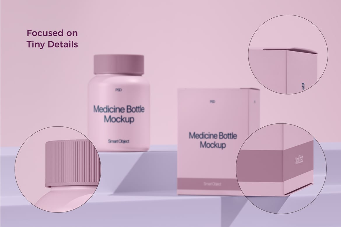 Medicine Supplement Pill Bottle Mockup