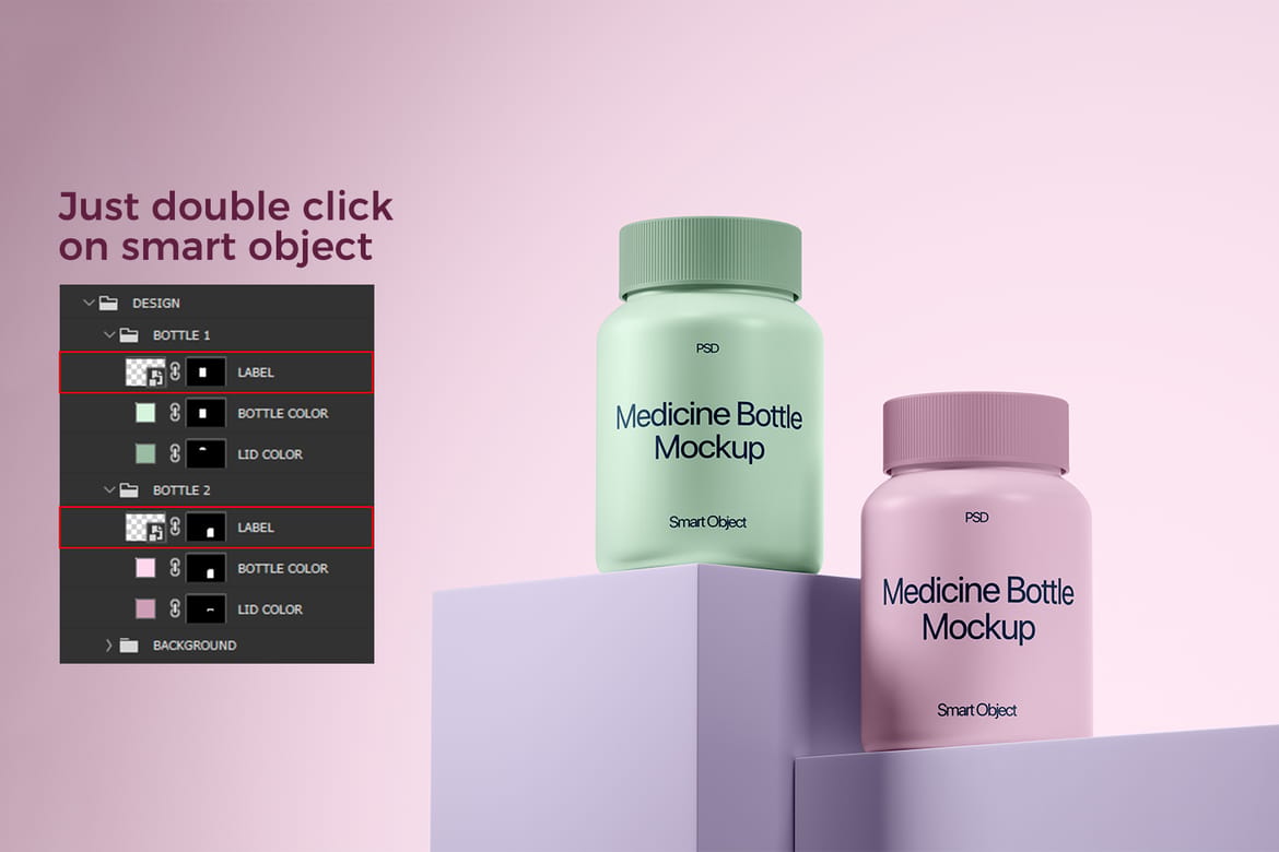 Medicine Supplement Pill Bottle Mockup