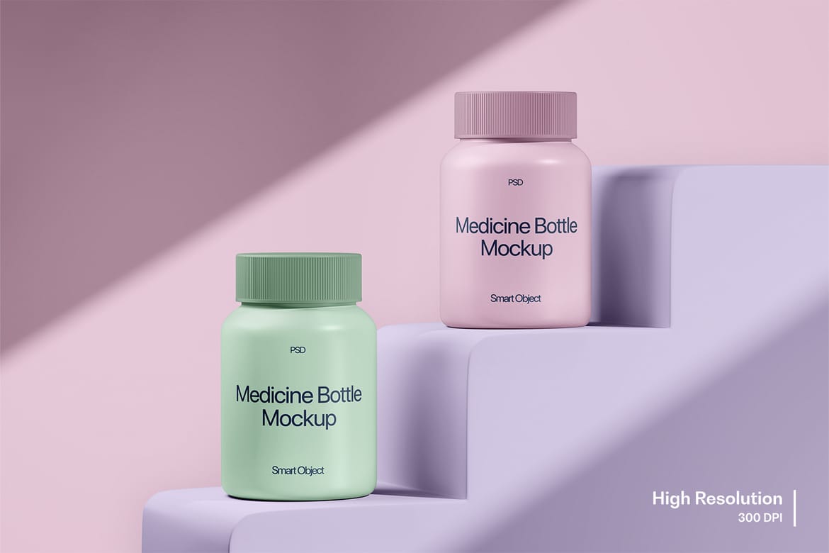 Medicine Supplement Pill Bottle Mockup
