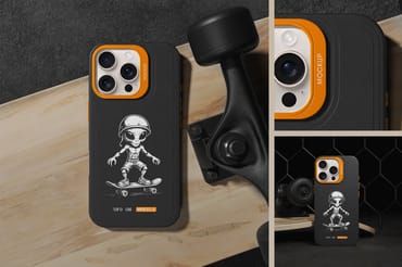Phone Case Near Skateboard Mockup