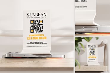 QR Code Menu Sign Mockup
