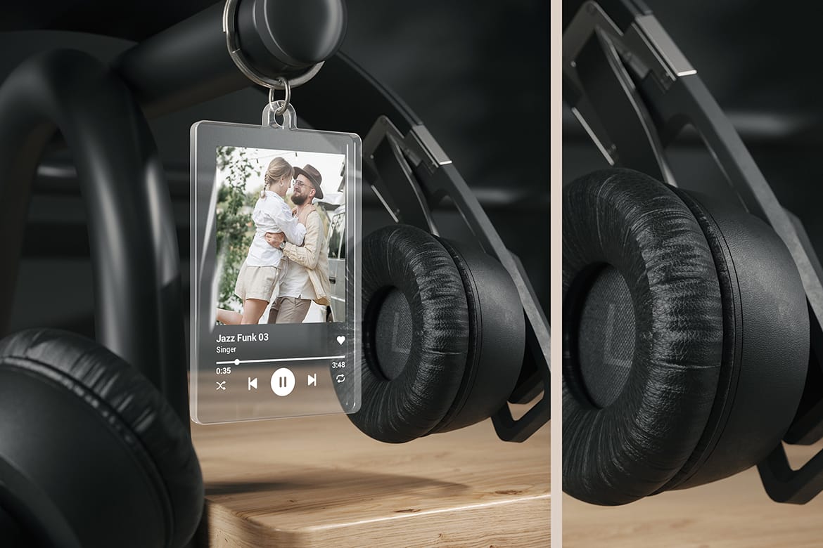 Transparent Song Keychain Mockup