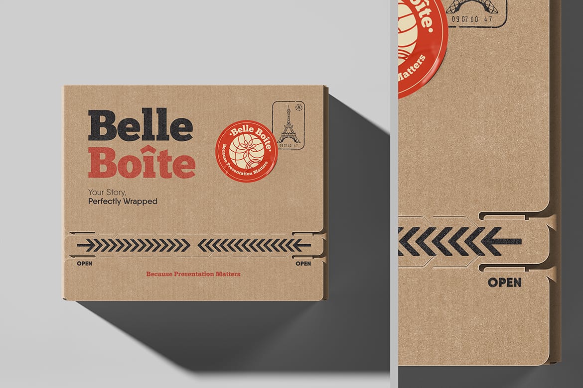 Tear Strip Mailer Kraft Box Mockup