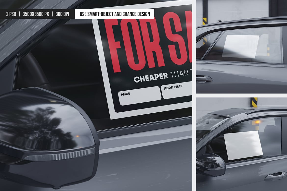 Car For Sale Sign Mockup